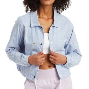 DISCONTINUED Champion Seersucker Cropped Coaches Jacket